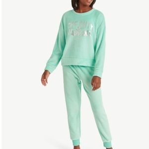 Justice 2pc LS set-off duty 12/14 turquoise
